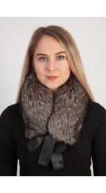 Silver fox fur collar - neck warmer